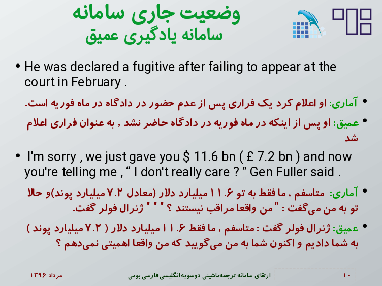 مقایسه سامانه‌های آماری و نورونی ترگمان