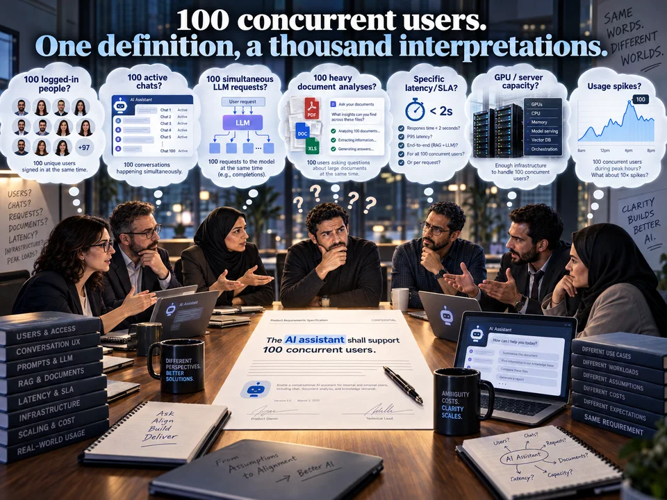 What do 100 concurrent users mean for an AI assistant?